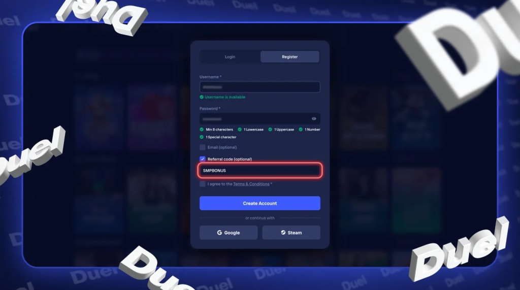 Duel sign-up form